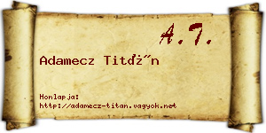 Adamecz Titán névjegykártya